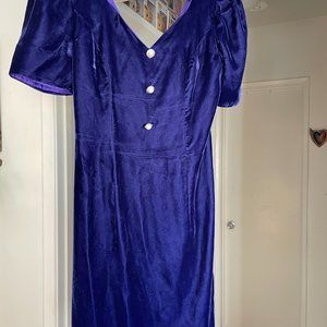 Vintage 90s Purple Velvet Cocktail Dress